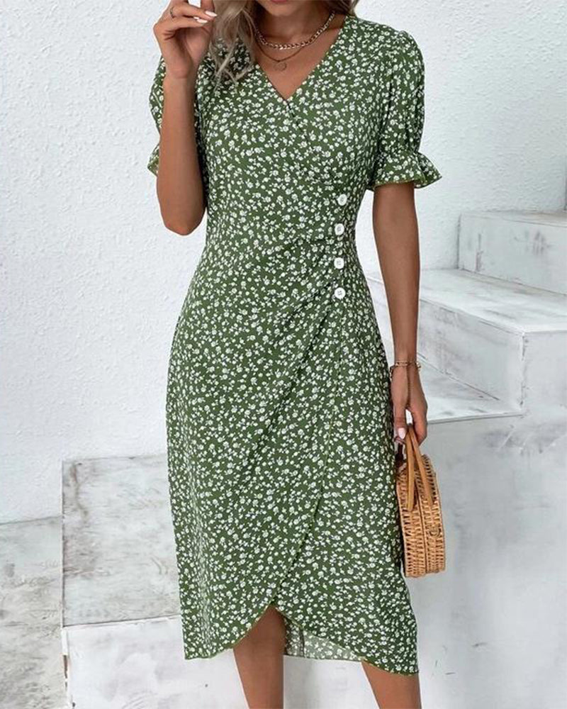 Jeanne™ | Vestido con estampado floral de manga corta