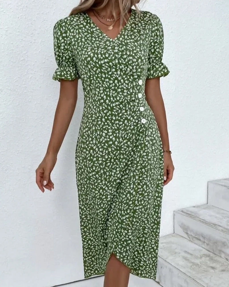 Jeanne™ | Vestido con estampado floral de manga corta