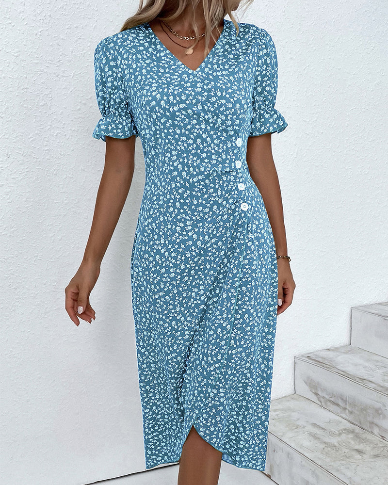 Jeanne™ | Vestido con estampado floral de manga corta