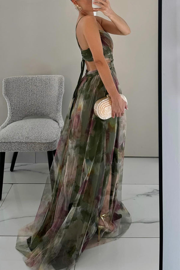 Giselle - Vestido largo de Mujer con estampado floral encantador