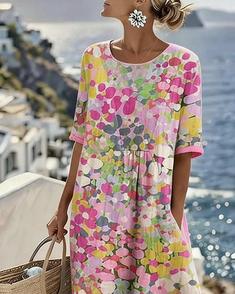 Elena | Vestido midi floral suelto y ligero para Mujer