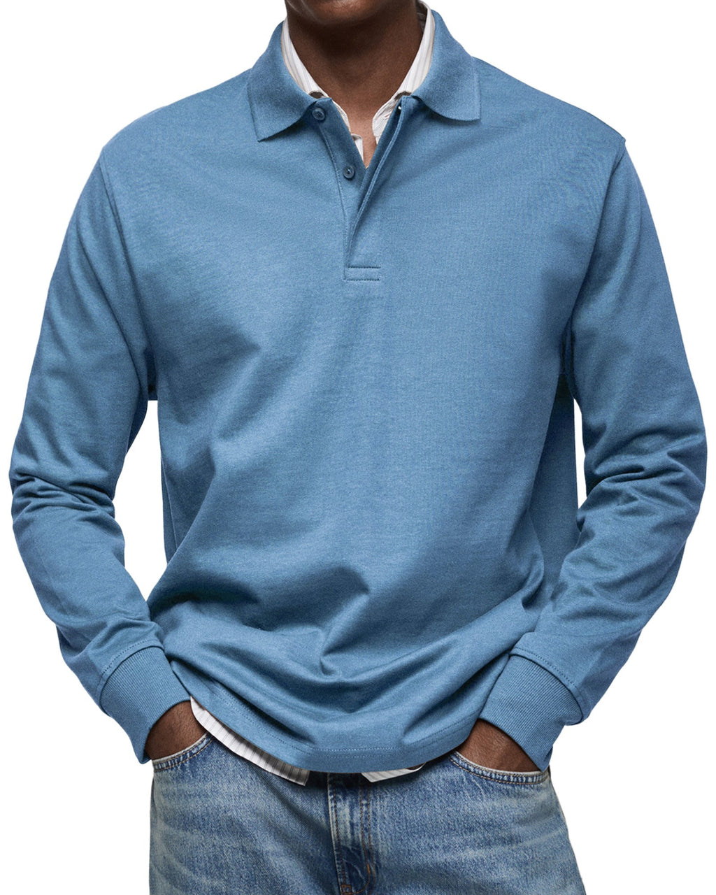 KOELMAN | POLO DE MANGA LARGA DE LUJO PARA HOMBRE