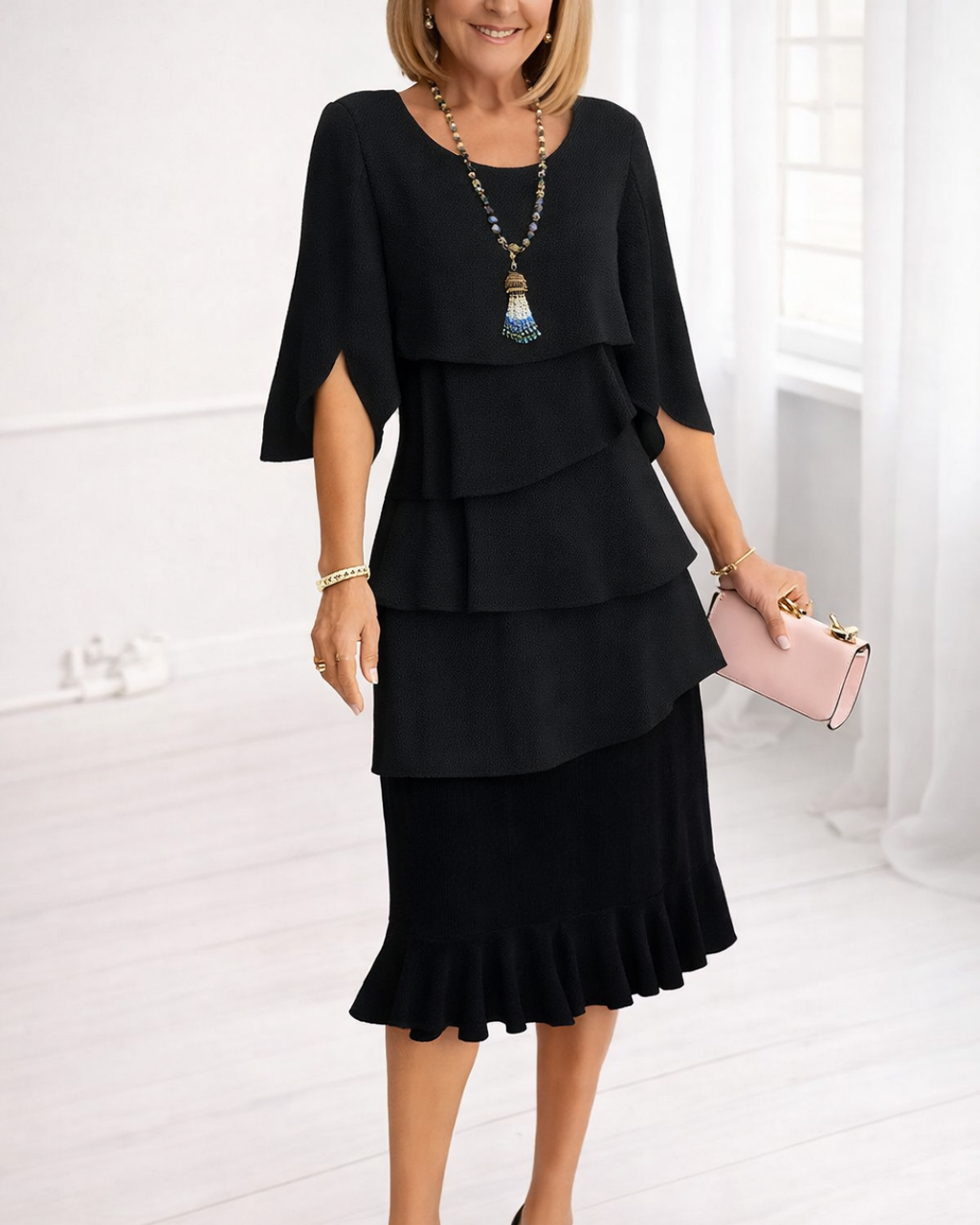 Margaret | Vestido Midi con Volantes para Mujer