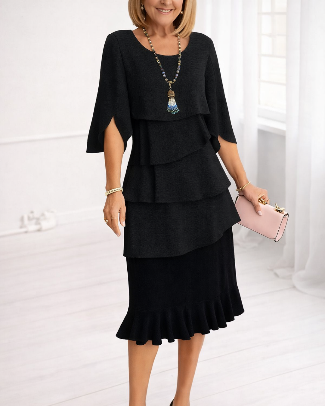 Margaret | Vestido Midi con Volantes para Mujer