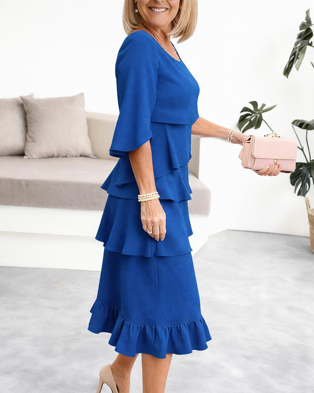 Margaret | Vestido Midi con Volantes para Mujer