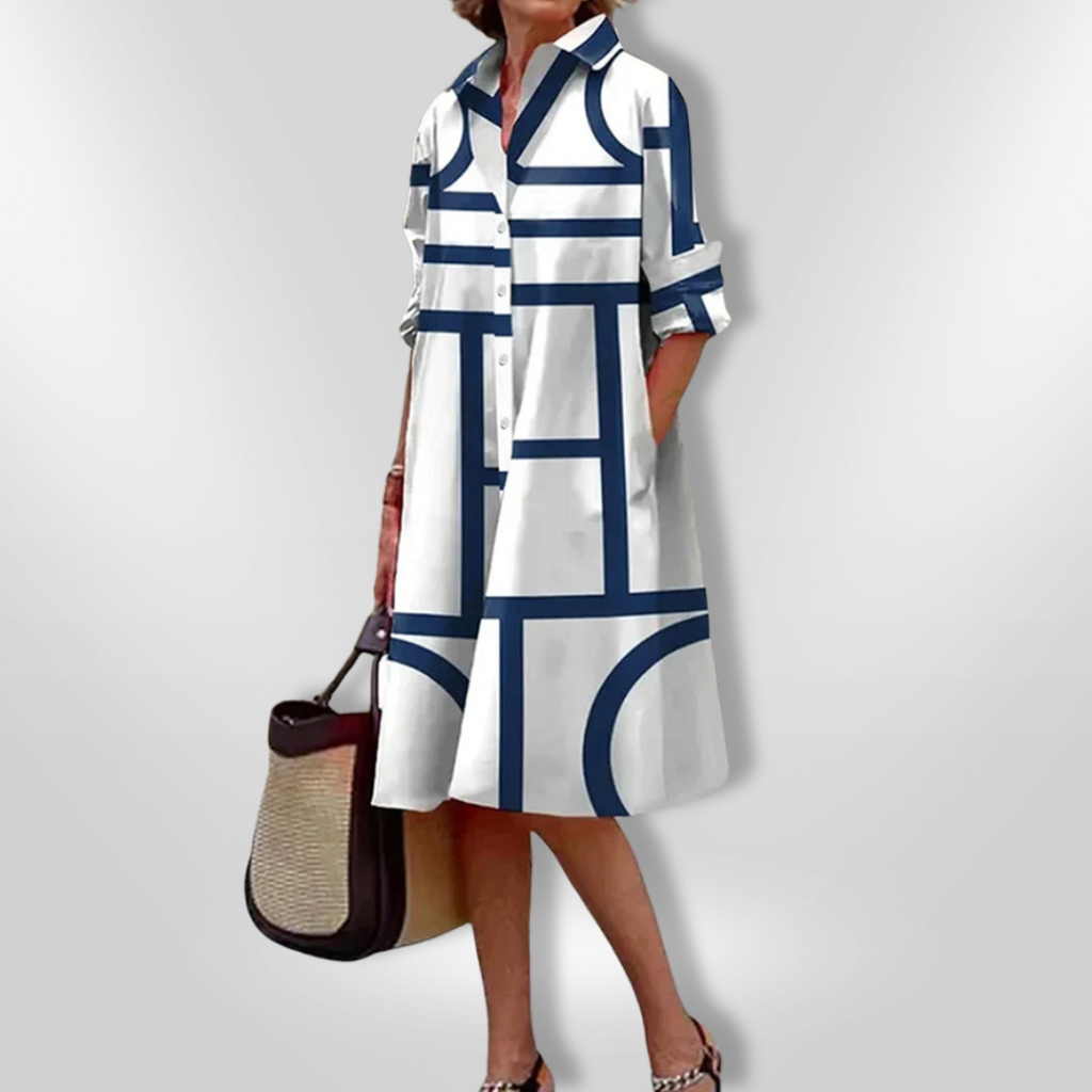 Helena | Vestido midi con estampado geométrico para Mujer