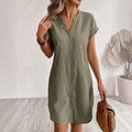 Tess | Vestido camisero de lino elegante y cómodo para Mujer