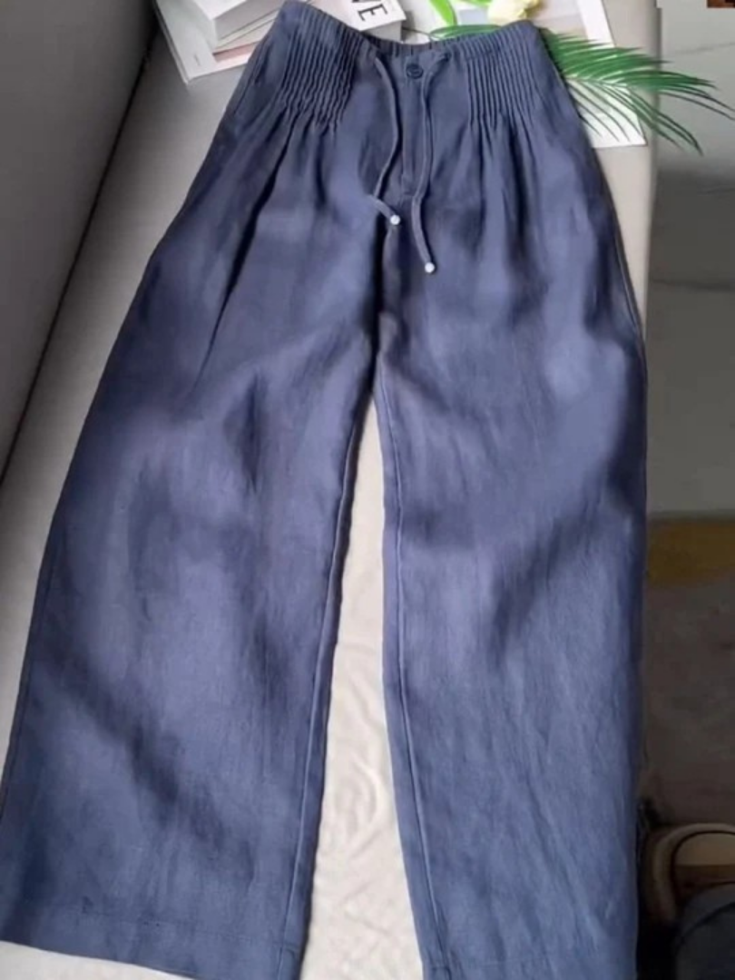 Zofia – Pantalones de Algodón con Pierna Ancha para Mujer