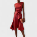 Juliette – Vestido midi asimétrico drapeado