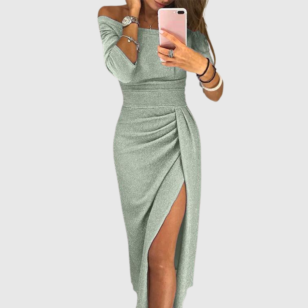 Isabeau | Elegante vestido maxi con cuello halter y ajuste fluido