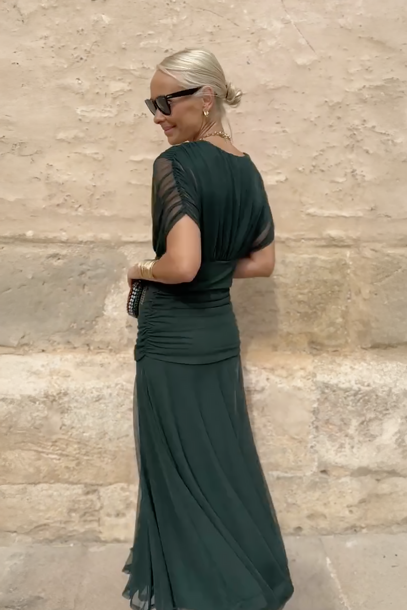 Alondra - Vestido Largo con Estampado Floral Fantasía y Escote en V para Mujer