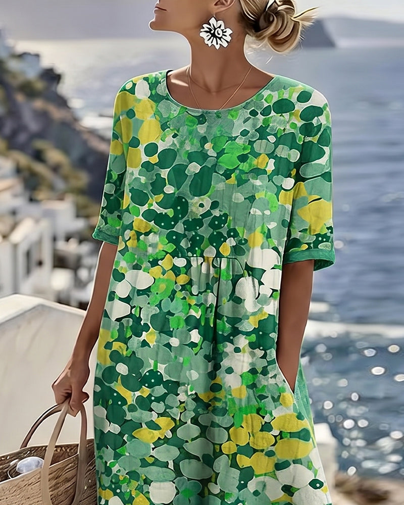 Elena | Vestido midi floral suelto y ligero para Mujer