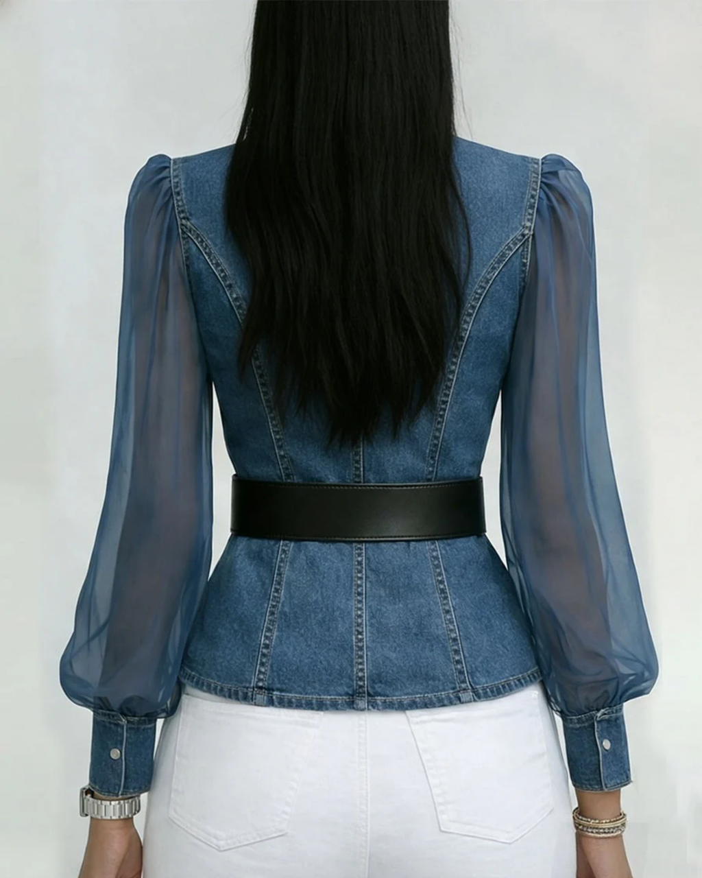 Alessia | Top de denim con mangas para Mujer