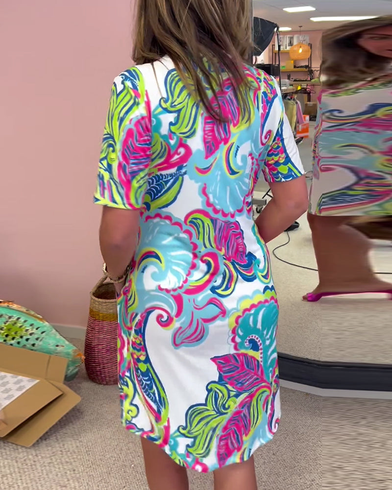 Nadia - Vestido midi estampado