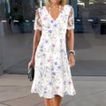 Edith | Vestido Midi Floral con Mangas de Encaje para Mujer