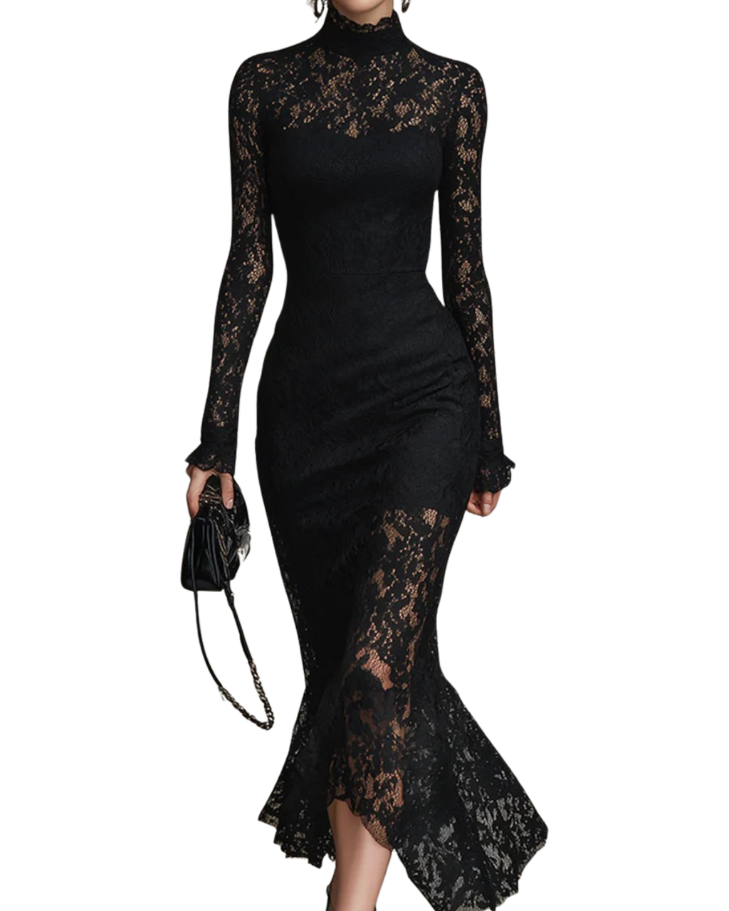 Veronika | Vestido Maxi de Encaje Negro