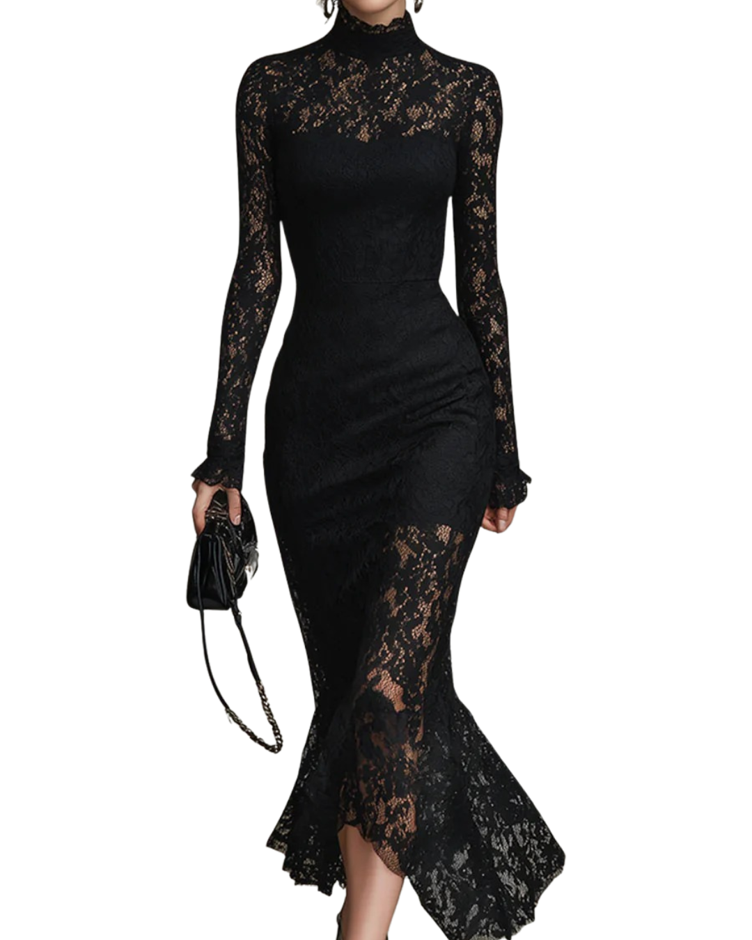 Veronika | Vestido Maxi de Encaje Negro