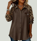 Renza | Camisa com Colarinho Reversível de Leopardo