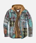 Alain – Chamarra a cuadros con patchwork para Hombre