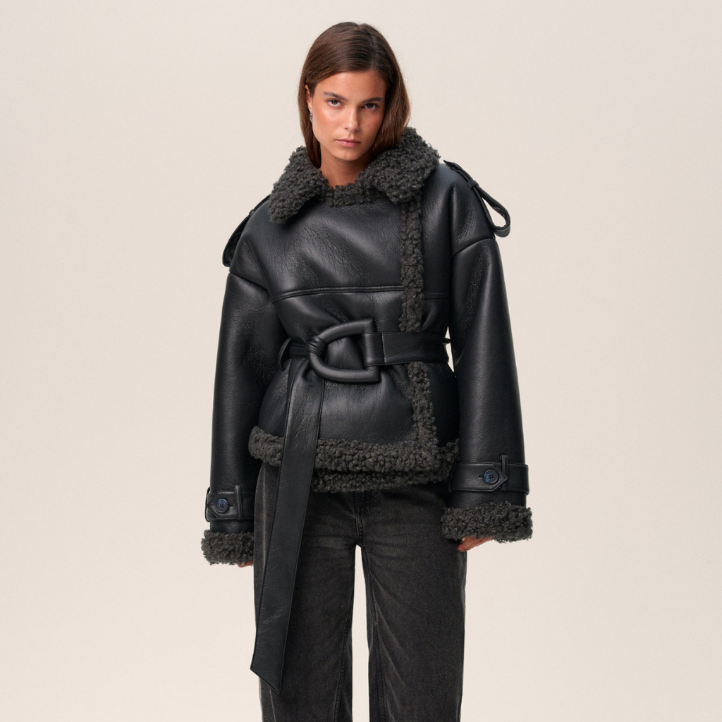 Elvira | Abrigo de Shearling con Cinturón