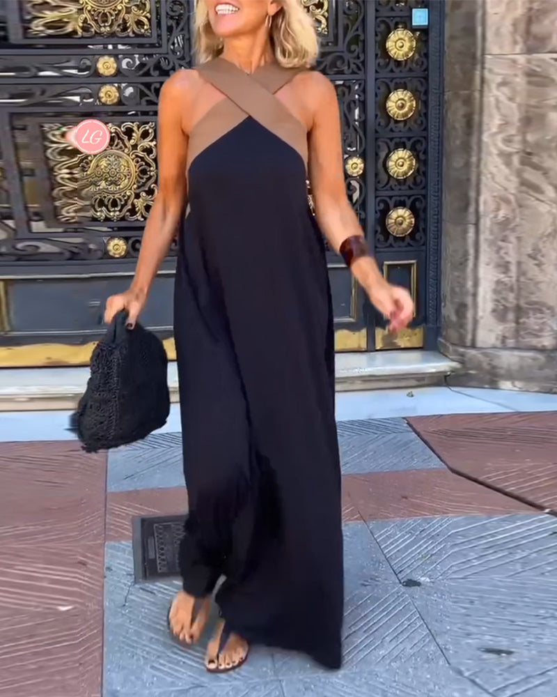 SIENNA | Elegante vestido sin espalda con cuello cruzado de moda para Mujer