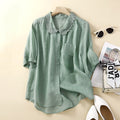 Laurienne™ | Blusa abotonada con cuello de encaje
