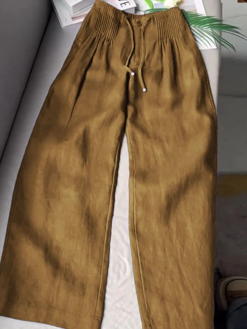 Zofia – Pantalones de Algodón con Pierna Ancha para Mujer