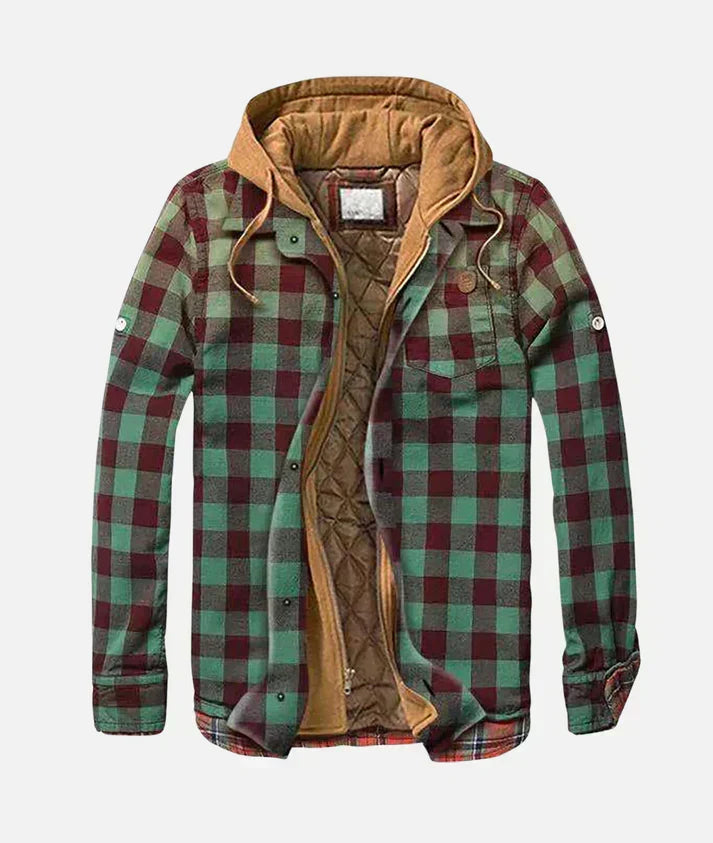Alain – Chamarra a cuadros con patchwork para Hombre