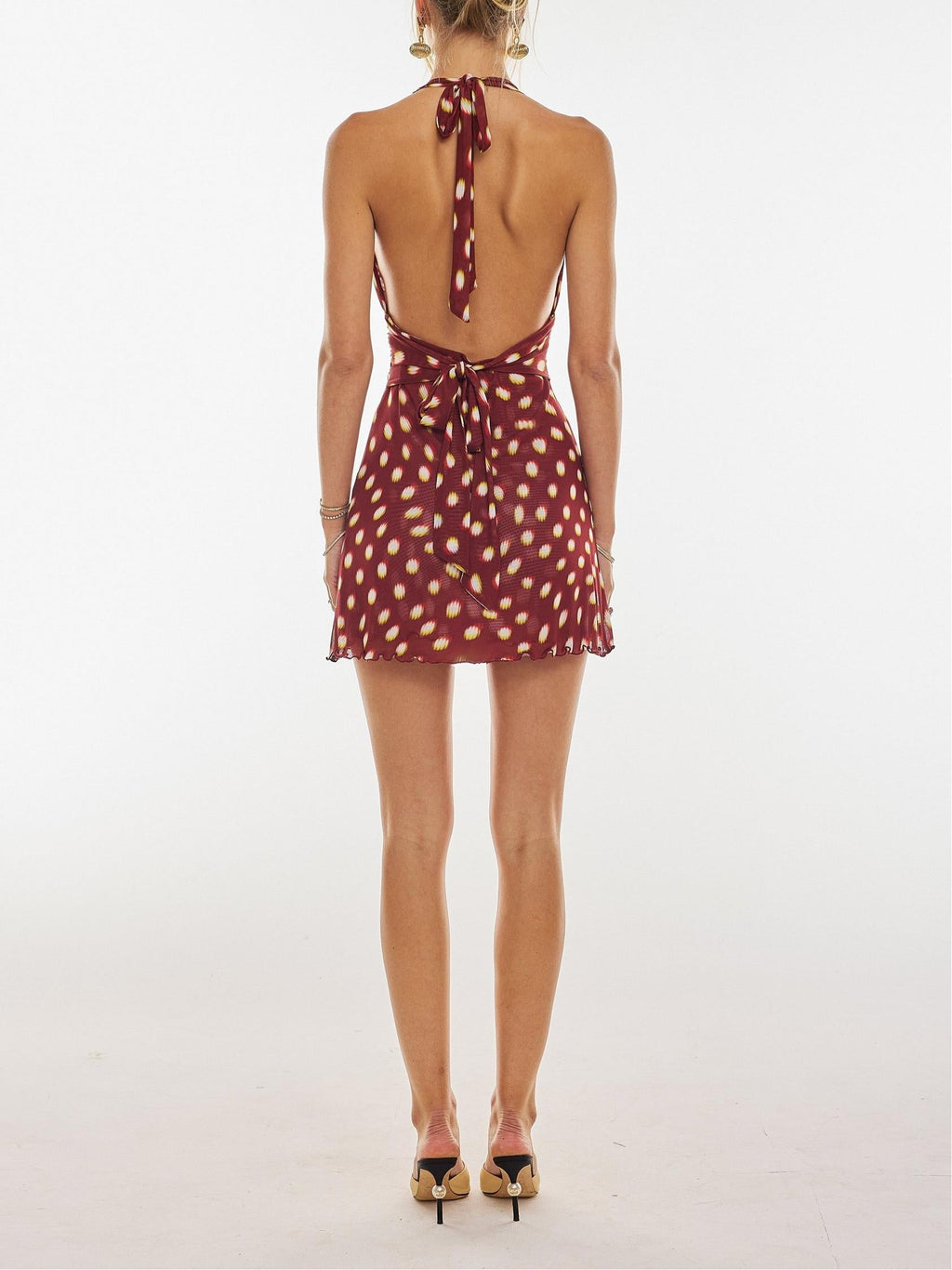 Helene - Vestido Mini de Lycra con Lunares para Mujer