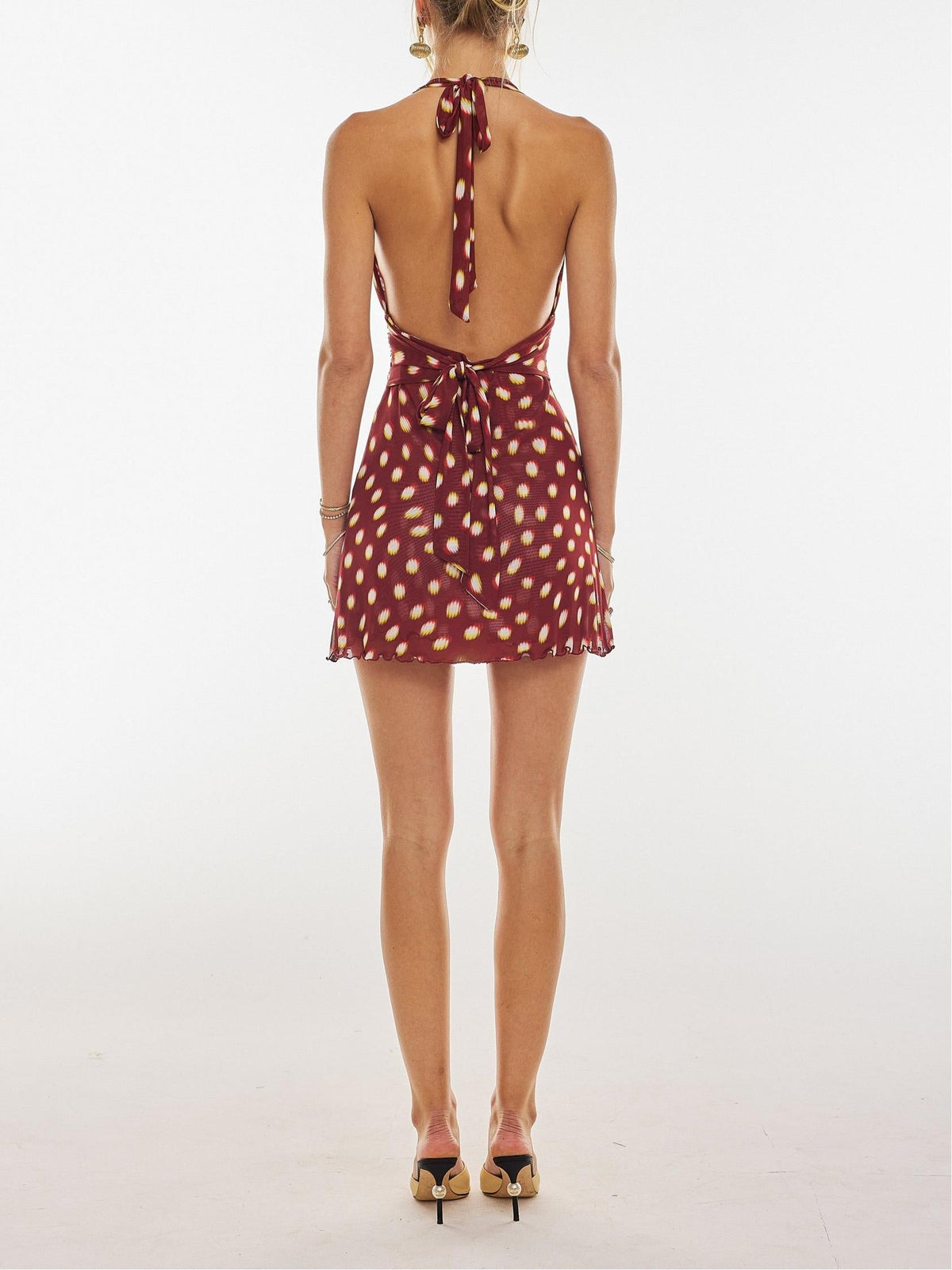 Helene - Vestido Mini de Lycra con Lunares para Mujer
