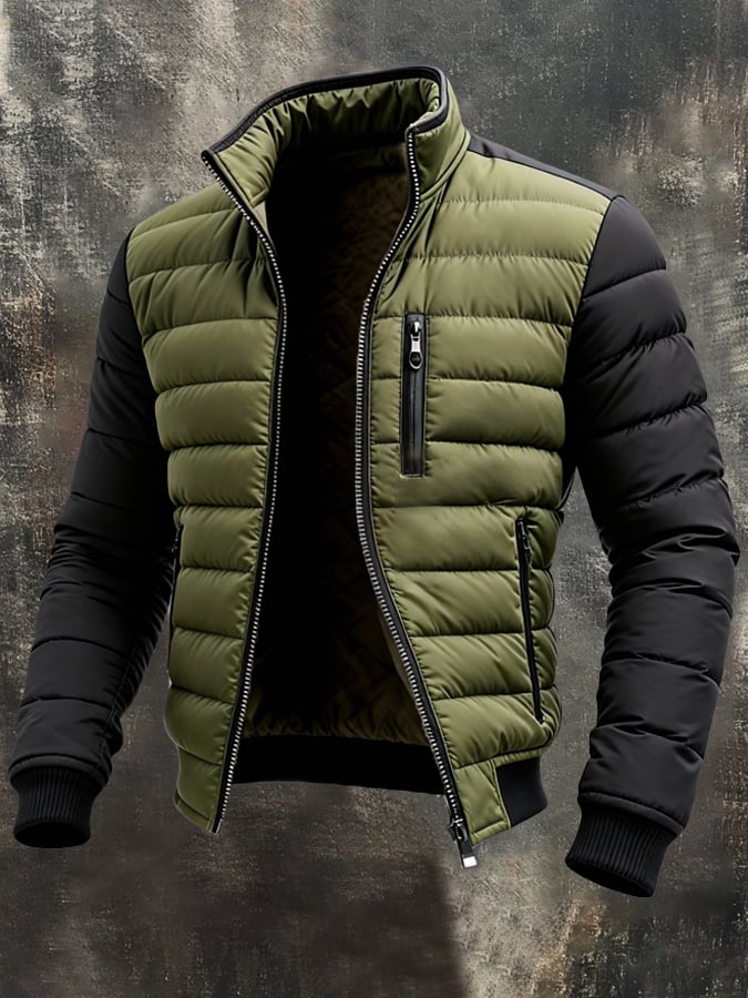 Traian - Chaqueta Acolchada con Cremallera y Forro Cortado