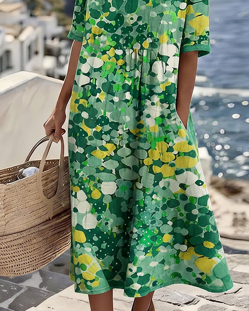 Elena | Vestido midi floral suelto y ligero para Mujer