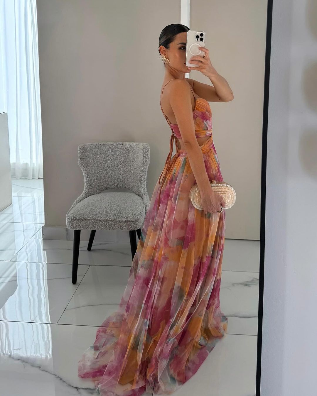 Giselle - Vestido largo de Mujer con estampado floral encantador