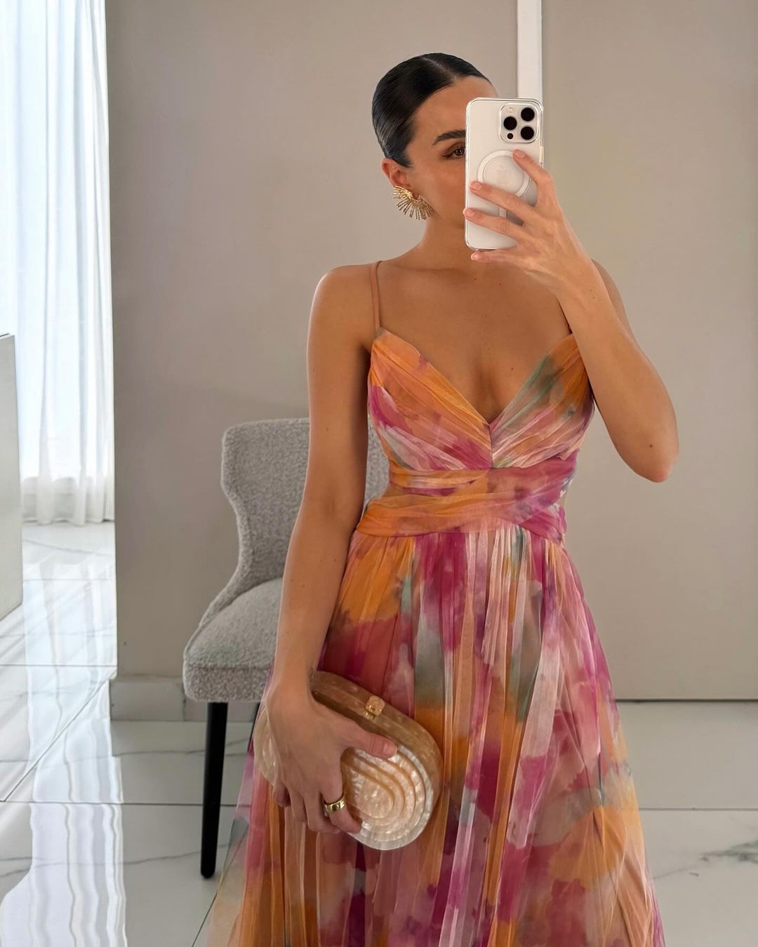 Giselle - Vestido largo de Mujer con estampado floral encantador