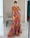 Giselle - Vestido largo de Mujer con estampado floral encantador