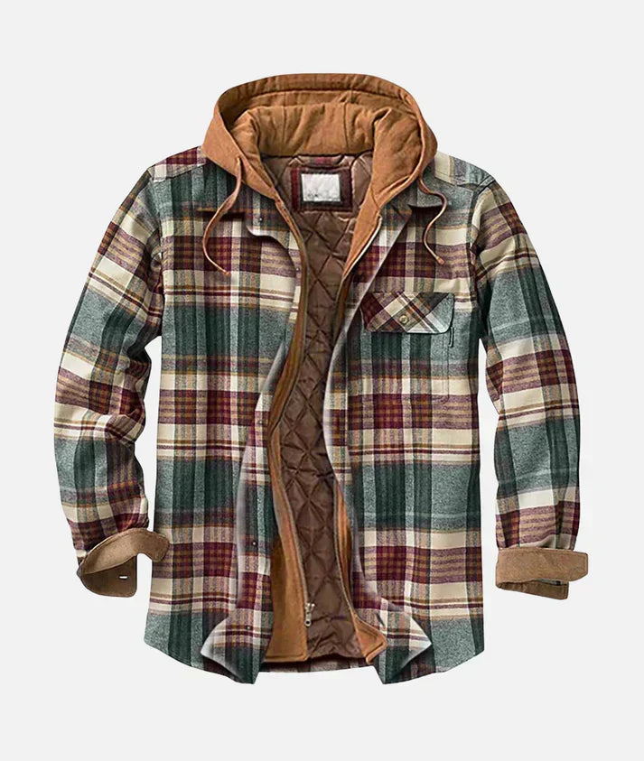 Alain – Chamarra a cuadros con patchwork para Hombre