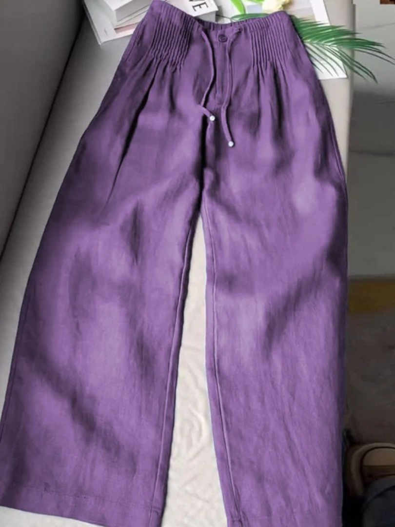Zofia – Pantalones de Algodón con Pierna Ancha para Mujer