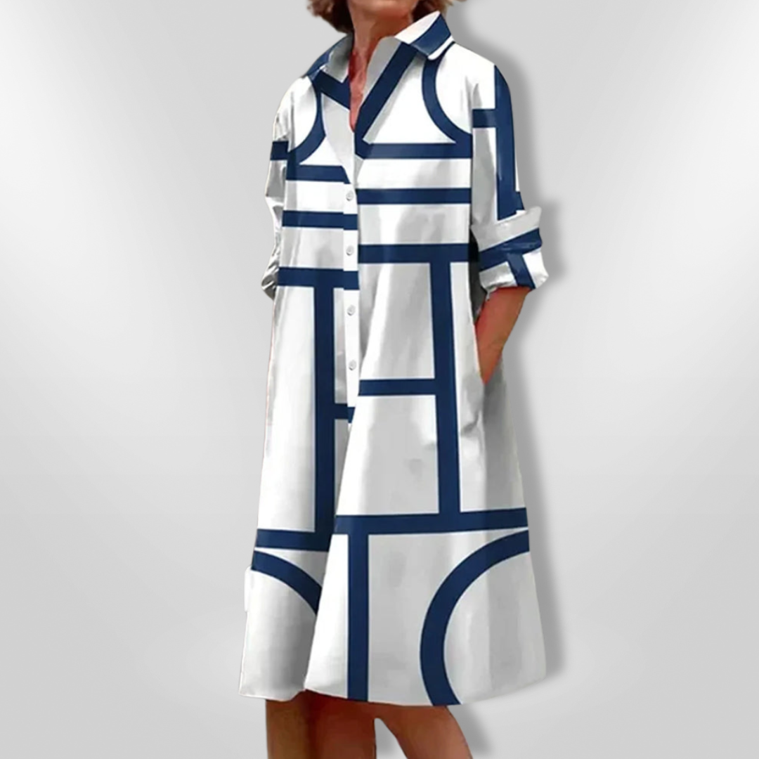 Helena | Vestido midi con estampado geométrico para Mujer