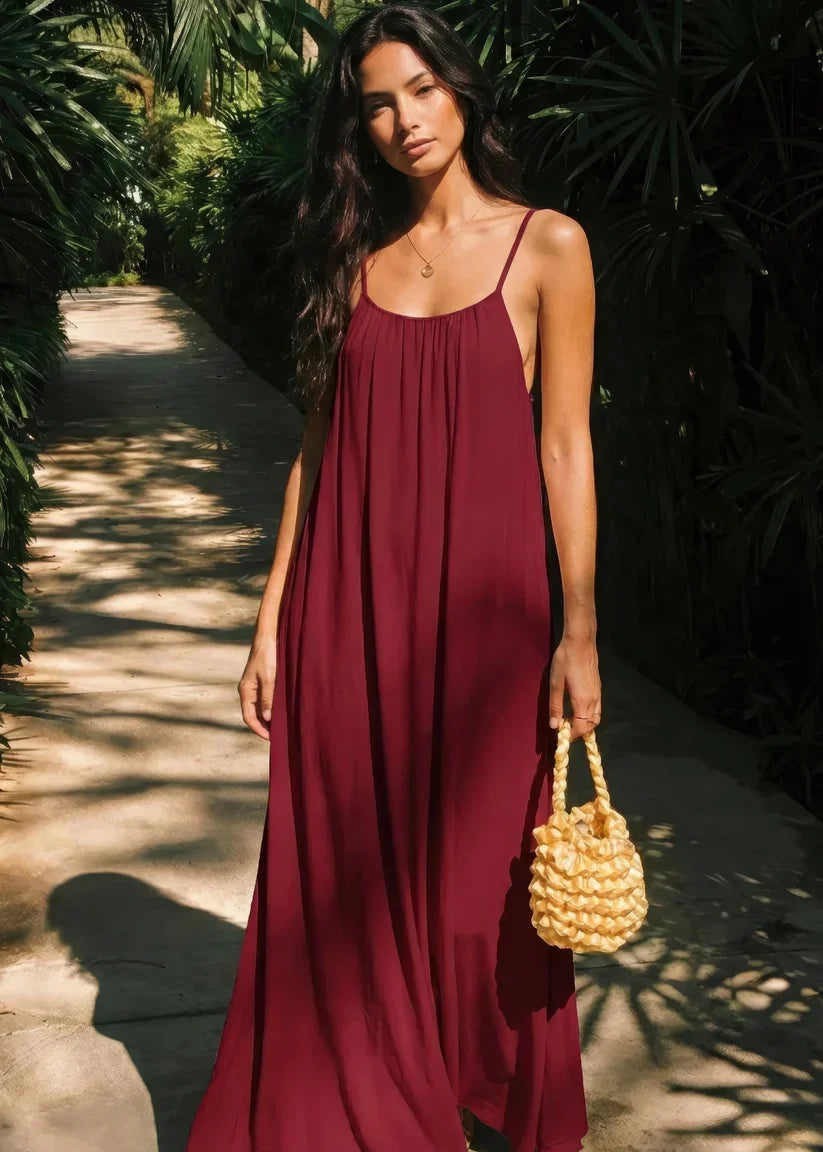 Elara - Vestido de espalda descubierta ajustable para Mujer