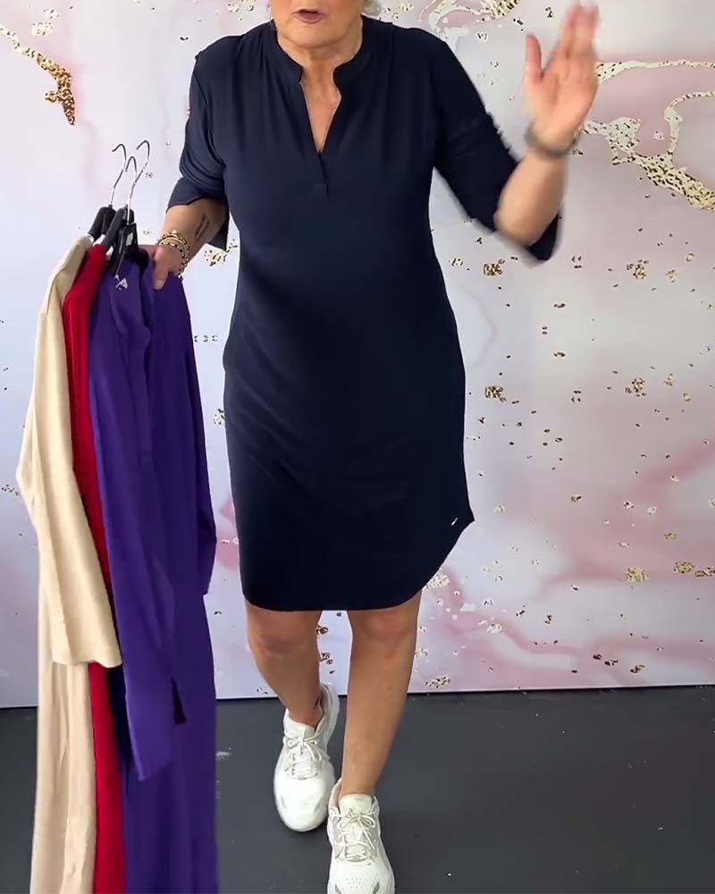 Hanneke™ | Vestido sencillo con escote en pico