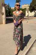 ALMA - VESTIDO LARGO CON CUELLO EN V PARA MUJER