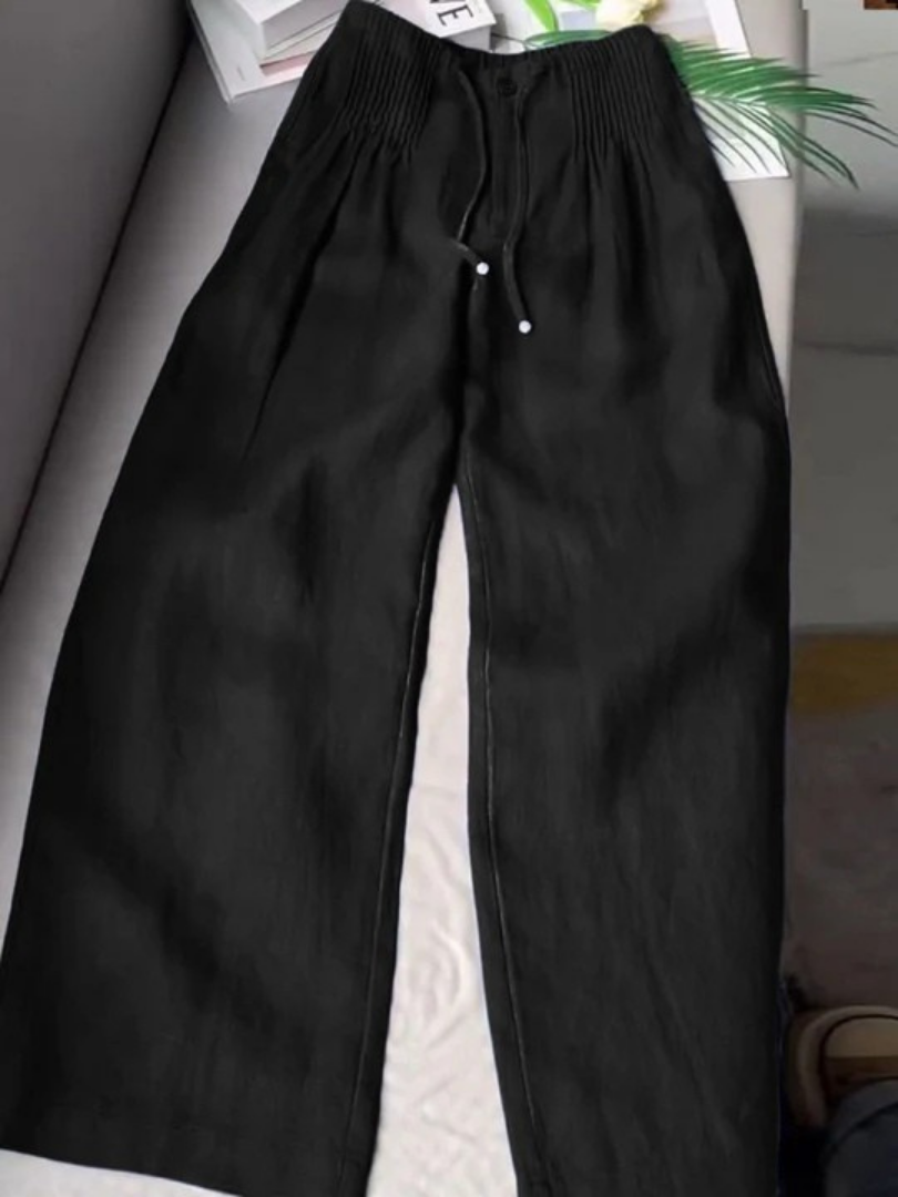 Zofia – Pantalones de Algodón con Pierna Ancha para Mujer