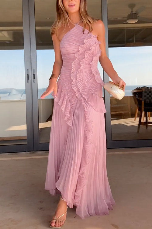 Rosé - Vestido Largo Plisado para Mujer