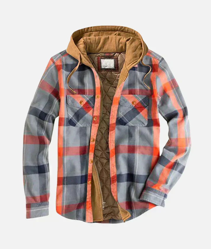 Alain – Chamarra a cuadros con patchwork para Hombre