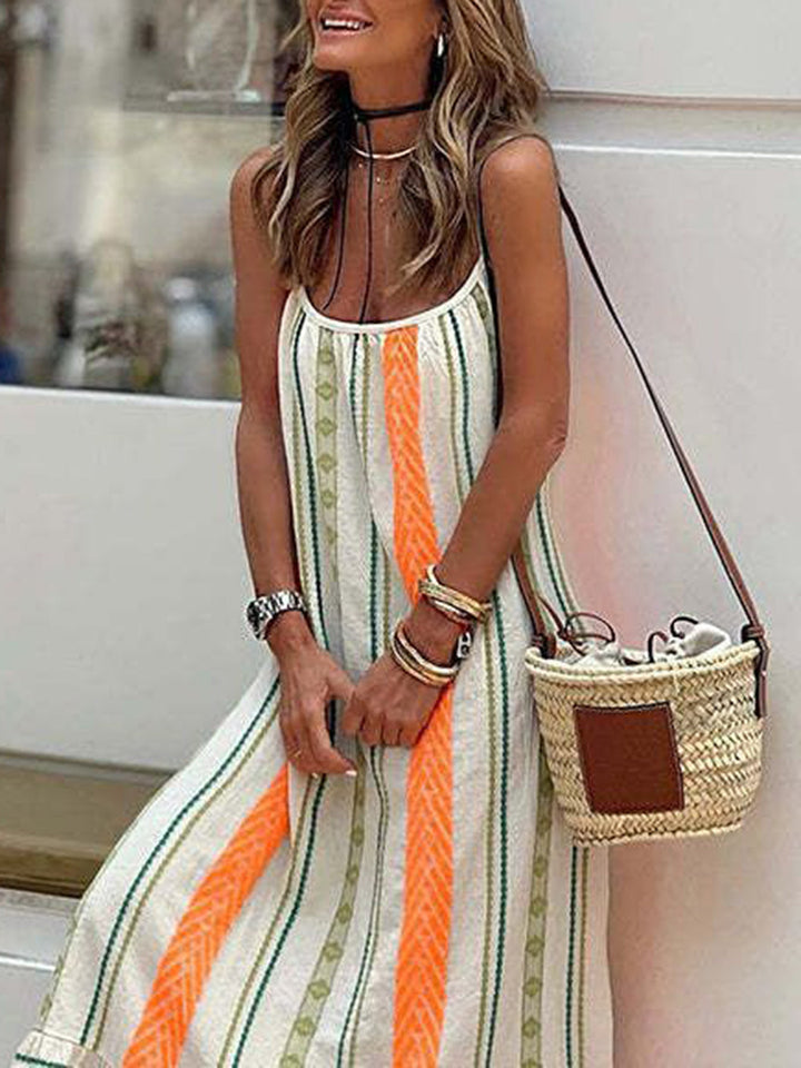 Zonia - Vestido holgado informal con tirantes y estampado de Nuevos Bohemios para mujer