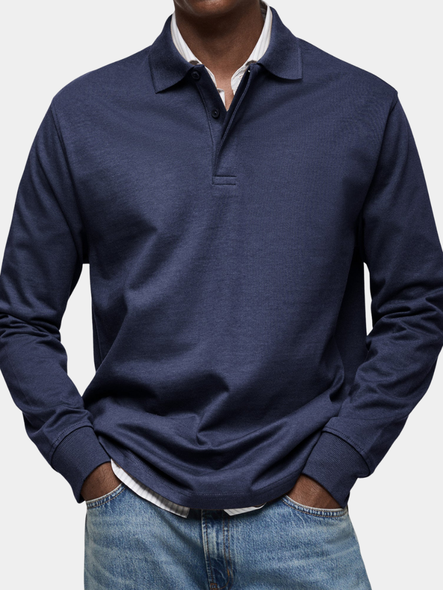 KOELMAN | POLO DE MANGA LARGA DE LUJO PARA HOMBRE