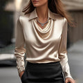 Joyce | Elegante blusa de satén con escote en V para Mujer