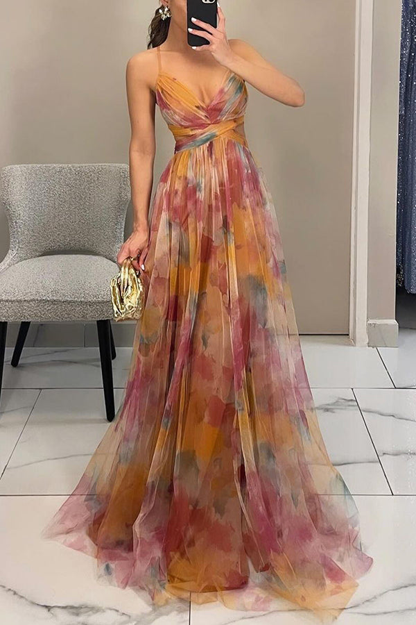 Giselle - Vestido largo de Mujer con estampado floral encantador