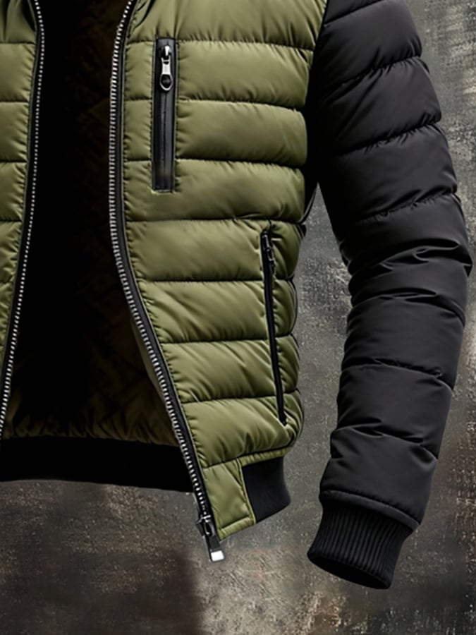Traian - Chaqueta Acolchada con Cremallera y Forro Cortado