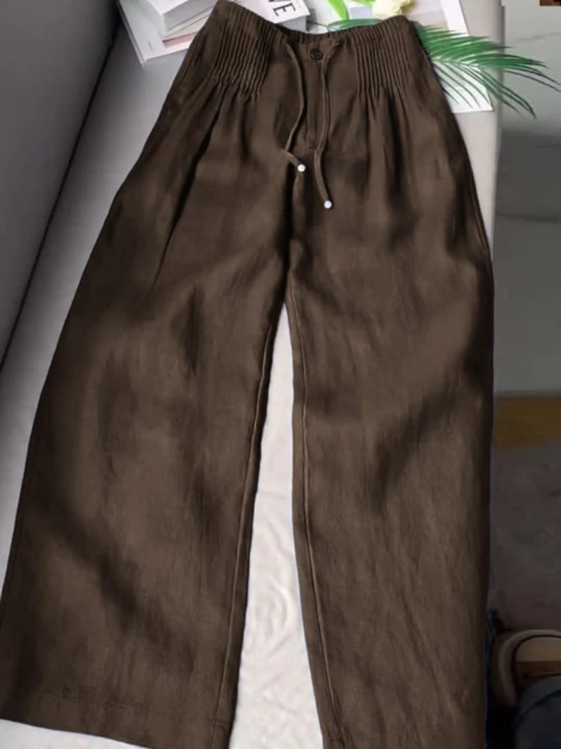 Zofia – Pantalones de Algodón con Pierna Ancha para Mujer